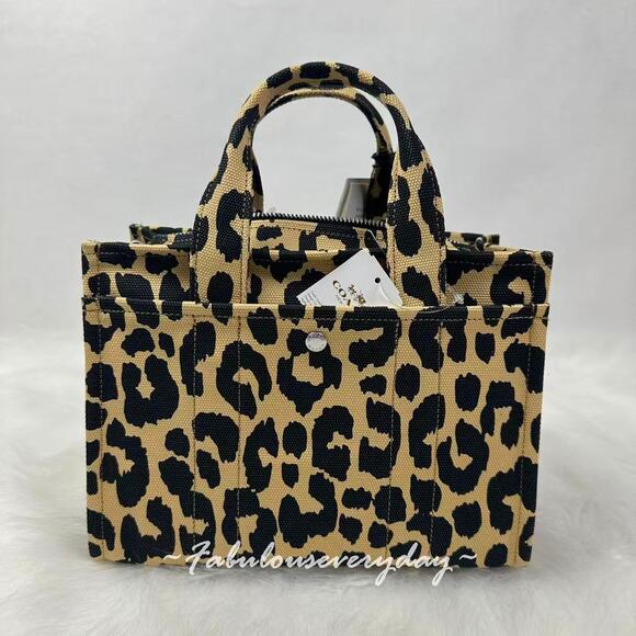 Coach Cargo Tote Bag 26 Crossbody With Leopard Print In Canva CP769 + Dust Bag - Picture 4 of 10